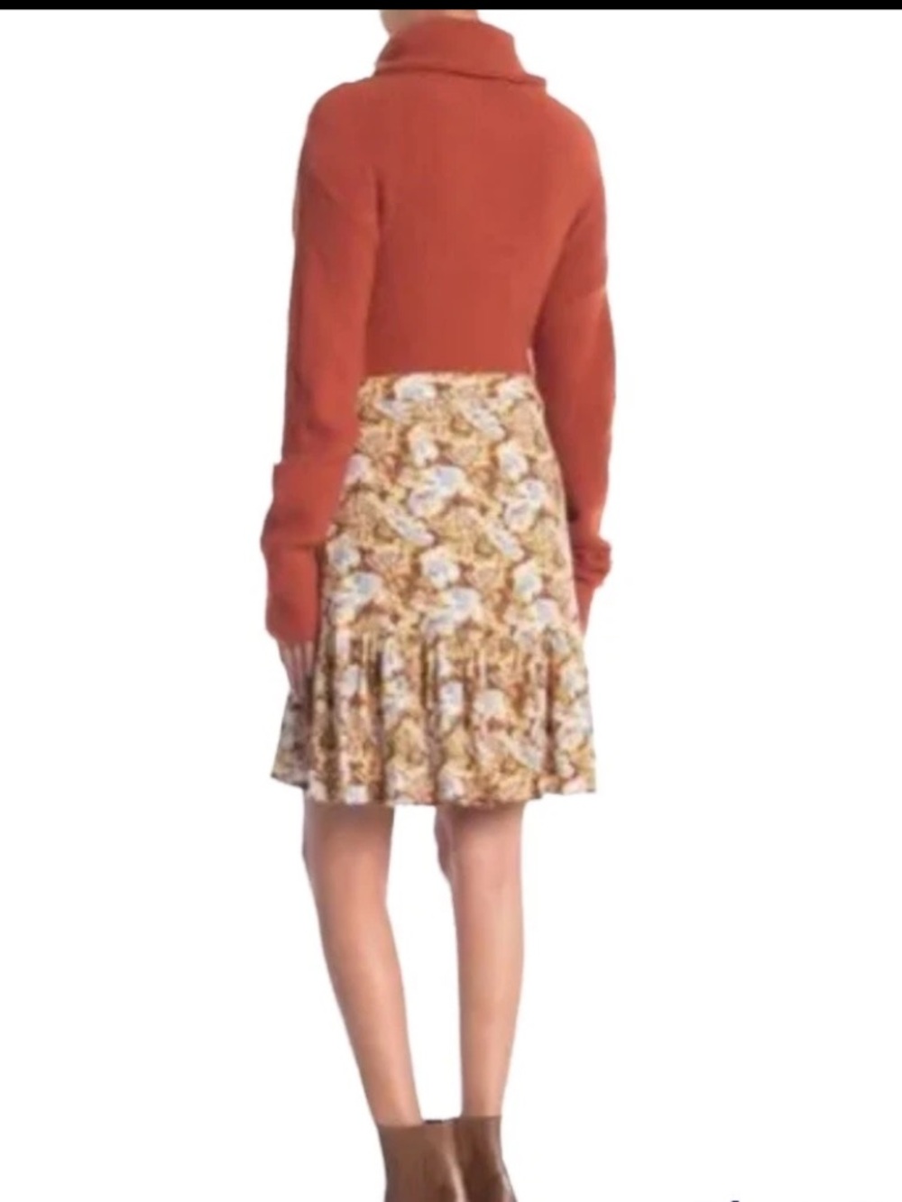 Free People Blue and Brown Floral Circle Skirt - Picture 15 of 15